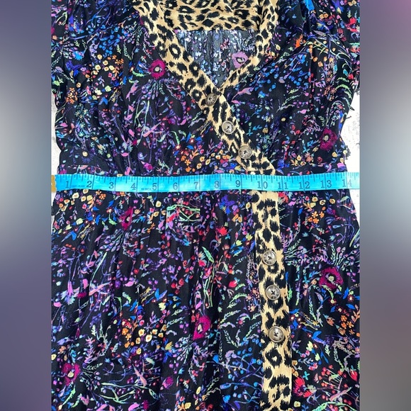 Maeve Anthropologie cheetah floral midi wrap dress Leopard 8 P - Picture 9 of 10
